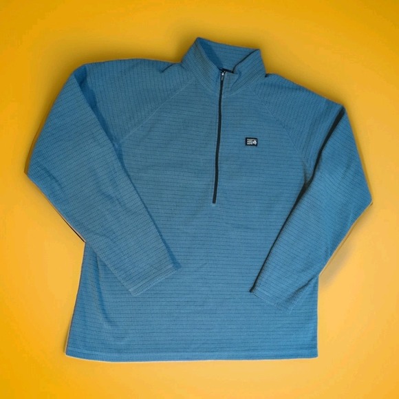 Mountain Hardwear Other - Mountain Hardwear Pullover Mens XL Blue Grid Fleece 1/2 Zip Hiking Layer Travel